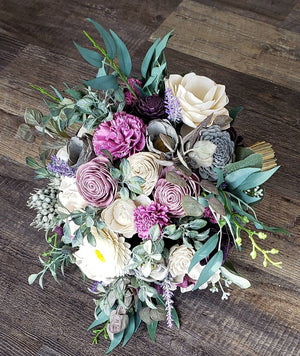 Purple and Grey Mixed Wildflower Bouquet