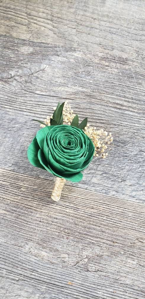 Emerald Green Rose Boutonniere Emerald Green Rose Boutonniere