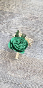 Emerald Green Rose Boutonniere