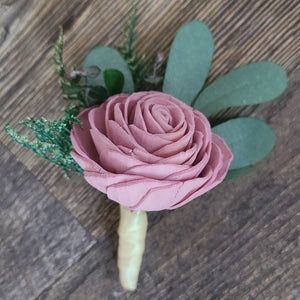 Dusty Rose Quartz Boutonniere