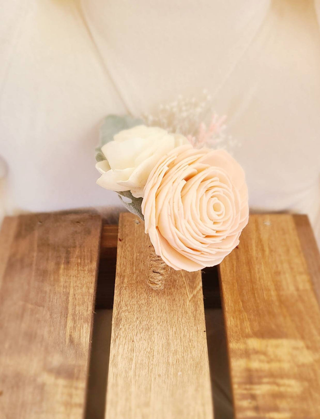 Blush Spring Rose Boutonniere