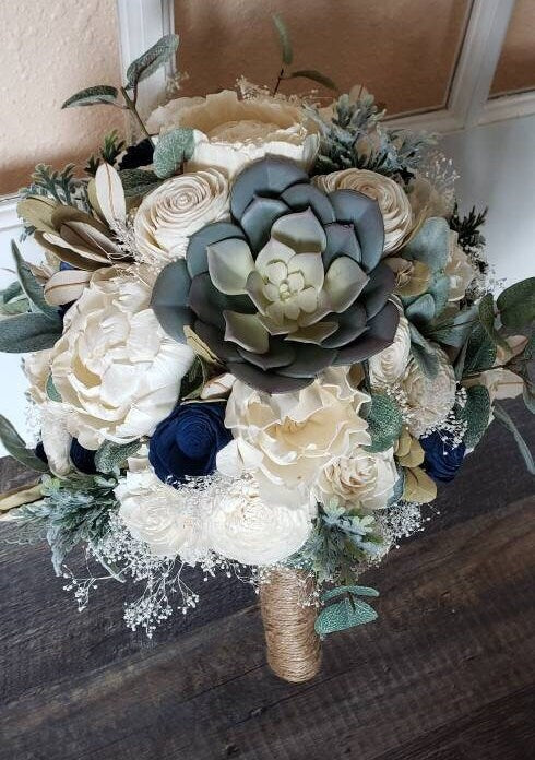 succulent boquet Dark Blue Succulent Bouquet – My Dinosaur Dreams