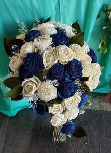 Dark Blue Cascading Bouquet