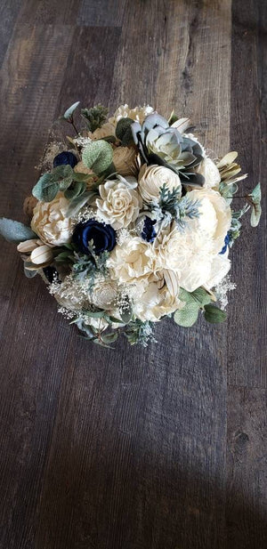 Dark Blue Succulent Bouquet