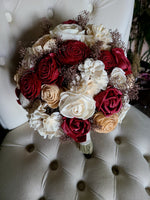 Red Rose and Champagne Bouquet with Rose Gold