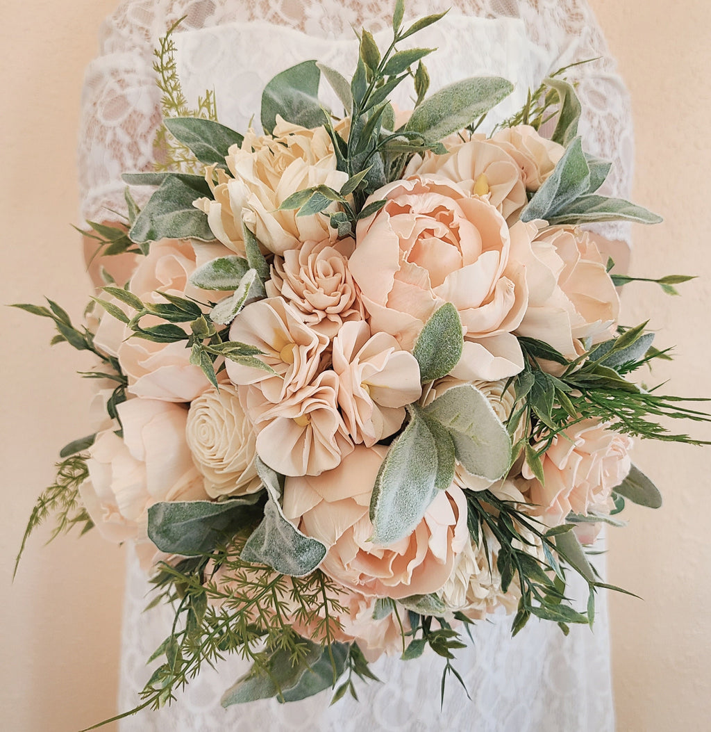 Blush Spring Peony and Hydrangea Bouquet