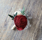 Wine Red Rose Boutonniere