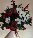 Burgundy and Black Orchid Bouquet