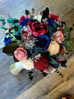 Wine, Navy, and Dusty Pink Fall Bouquet